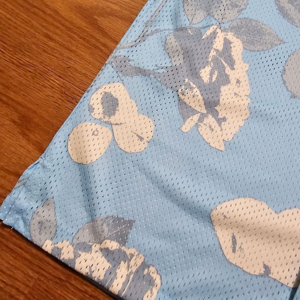 Nike Rose City Mesh Button-Up Shirt Dri-Fit Floral Men's Medium Blue FJ1650-499 - Picture 6 of 12